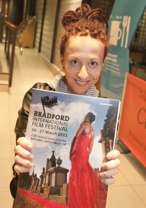 Ingrid Veninger outside pictureville foyer entrance march 22 2011 sm.jpg